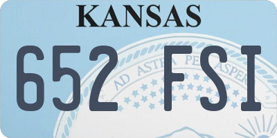 KS license plate 652FSI