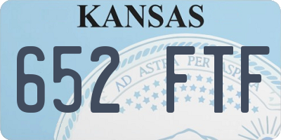 KS license plate 652FTF