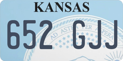 KS license plate 652GJJ