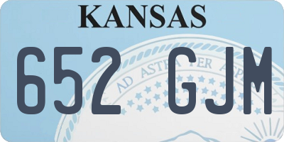 KS license plate 652GJM
