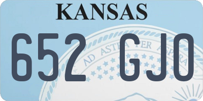 KS license plate 652GJO