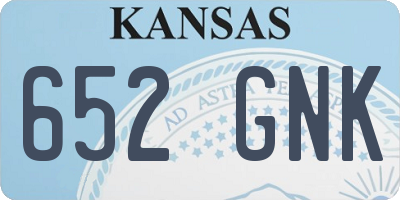 KS license plate 652GNK