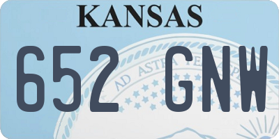KS license plate 652GNW