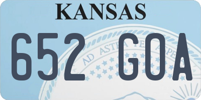 KS license plate 652GOA