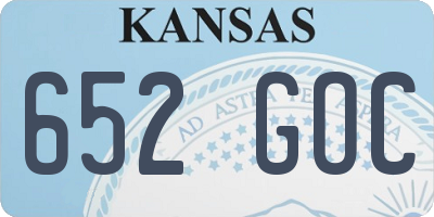 KS license plate 652GOC