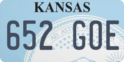 KS license plate 652GOE