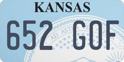 KS license plate 652GOF