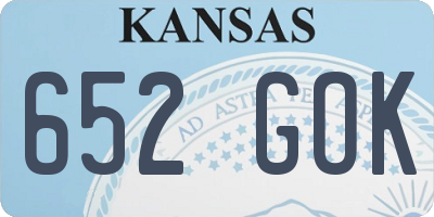 KS license plate 652GOK