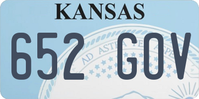 KS license plate 652GOV