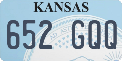 KS license plate 652GQQ
