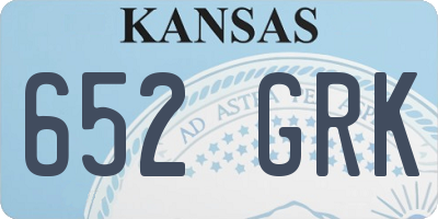 KS license plate 652GRK