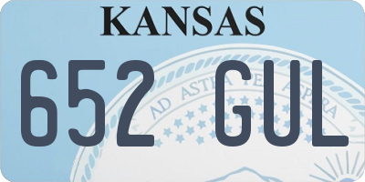 KS license plate 652GUL