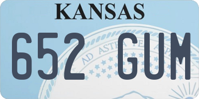 KS license plate 652GUM