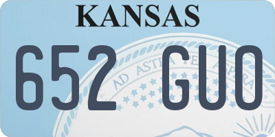 KS license plate 652GUO