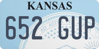 KS license plate 652GUP