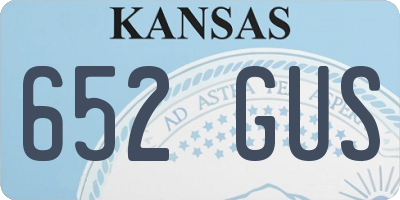 KS license plate 652GUS