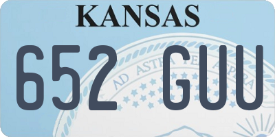 KS license plate 652GUU