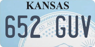 KS license plate 652GUV
