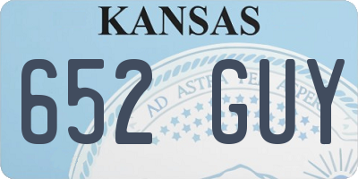 KS license plate 652GUY