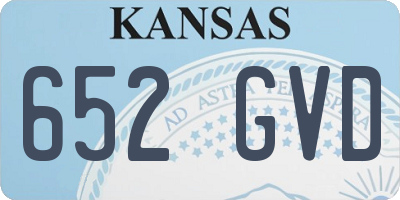 KS license plate 652GVD
