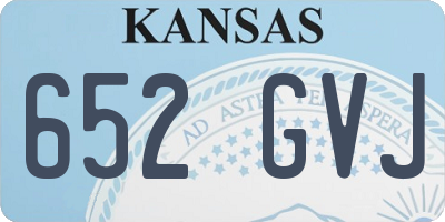KS license plate 652GVJ