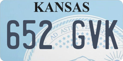 KS license plate 652GVK