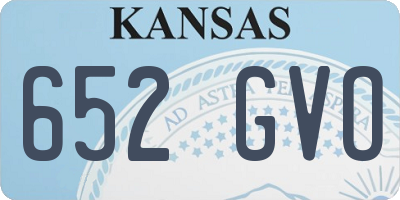 KS license plate 652GVO