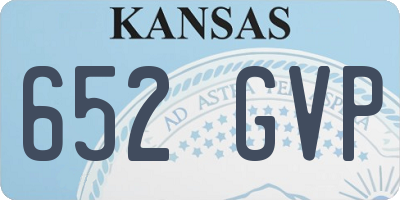 KS license plate 652GVP
