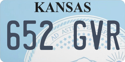 KS license plate 652GVR