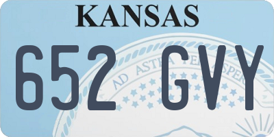 KS license plate 652GVY