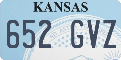 KS license plate 652GVZ