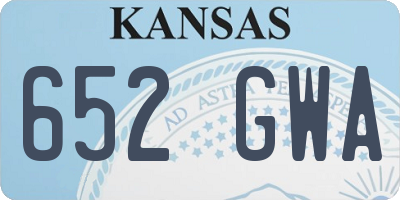 KS license plate 652GWA