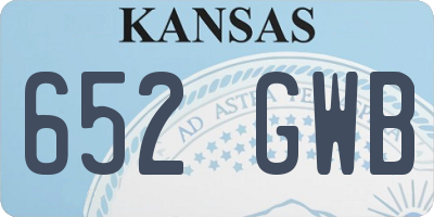 KS license plate 652GWB
