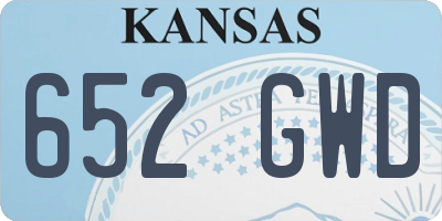 KS license plate 652GWD