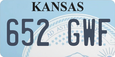 KS license plate 652GWF