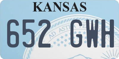 KS license plate 652GWH