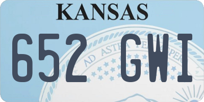KS license plate 652GWI