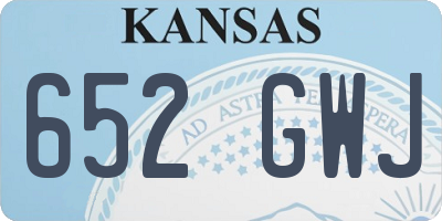 KS license plate 652GWJ