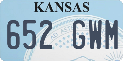 KS license plate 652GWM