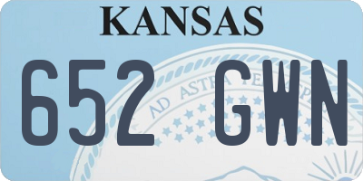 KS license plate 652GWN