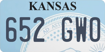 KS license plate 652GWO