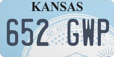 KS license plate 652GWP