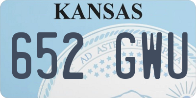 KS license plate 652GWU