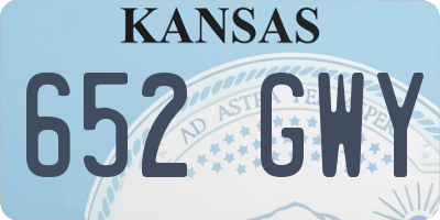 KS license plate 652GWY