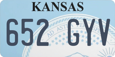 KS license plate 652GYV