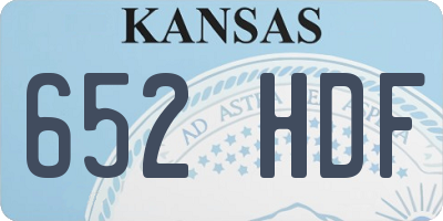 KS license plate 652HDF