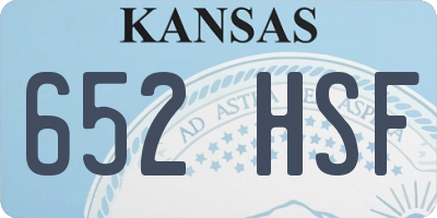 KS license plate 652HSF