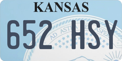 KS license plate 652HSY