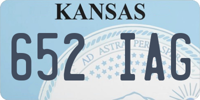 KS license plate 652IAG