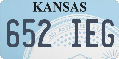 KS license plate 652IEG